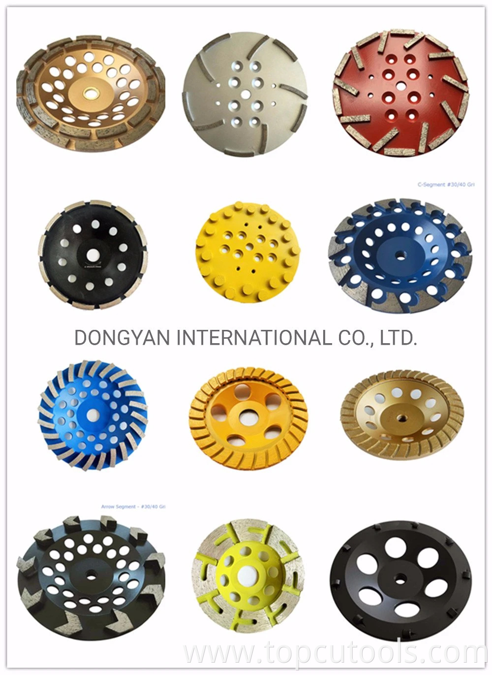 Single Row Diamond Grinding Cup Wheels for Concrete Grinding